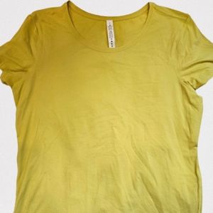 LULULEMON Short Sleeve Top Mustard Color Size 8